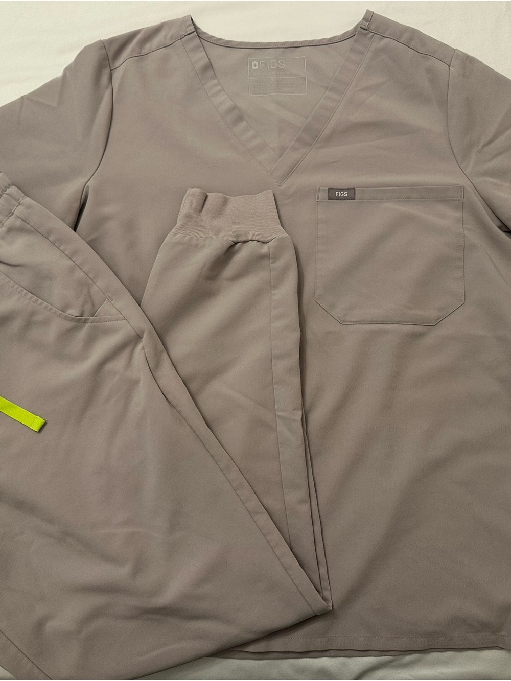 FIGS Stretch Scrub Set in Light Taupe